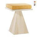 Modern Minimalist Solid Walnut Wood Single Chair With Comfortable Bright Red Fabric Padded Seat