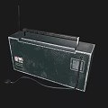 Retro FM Radio Boombox Speaker with Dual Striped Speakers Handle and Vintage Design