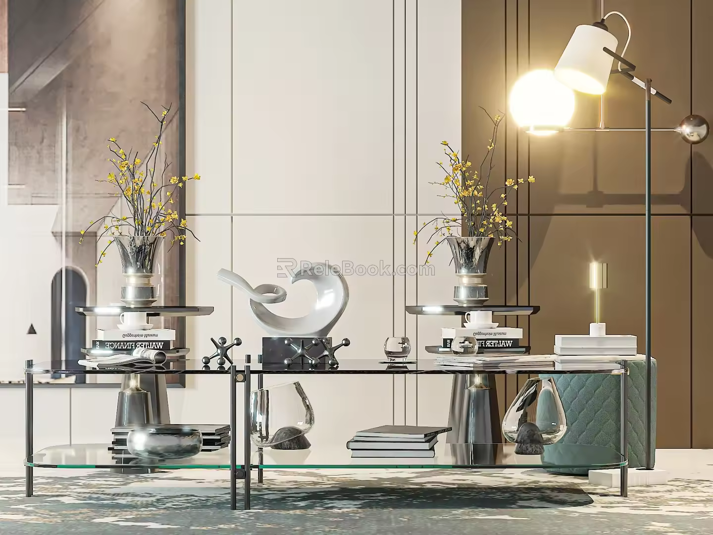 Coffee table side table metal 3d model