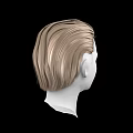 Game and Movie Character White Head Model With Brown Short Hair On Black Background