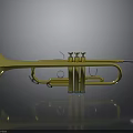 Shiny Golden Brass Trumpet Musical Instrument For Home Decor