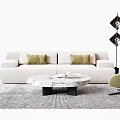 Modern sofa coffee table combination 3d model