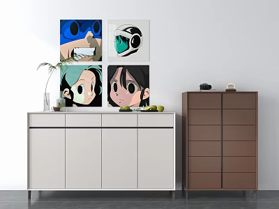 Modern Side Cabinet Entrance Cabinet Bucket Cabinet 3d model