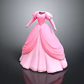 Man Designing Pink Princess Dress 3D Model With Flowing Skirt Details