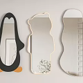 Decorative Wall Mirrors With Penguin Bear And Curved Unique Shapes Design 3d model