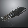 Futuristic Metallic Weapon with Shiny Surface Advanced Sights and Sleek Sci Fi Design 3d model