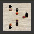 Colorful Lipsticks With Black Cases And Gold Bases Open Closed On Wooden Tray