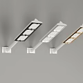 Stylish Outdoor Lights With Three Different Panel Colors And White Pole Design 3d model