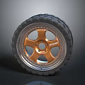 Car Parts Copper Colored Wheel Rim With Black Sport Tire Design