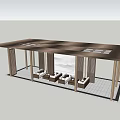 Modern Pavilion Community Central Axle Corridor Frame Meeting Room Pavilion Landscape Pavilion Flower Frame Tree Pool Seat Grille 3d model