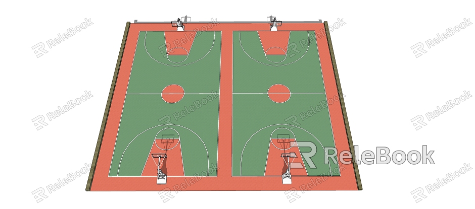 Modern Basketball Court Residential District Outdoor Basketball Court model