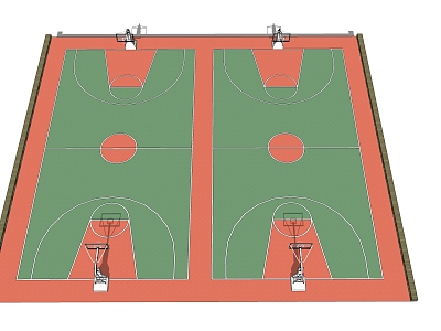 Modern Basketball Court Residential District Outdoor Basketball Court model