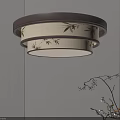 Chinese Style Round Ceiling Light With Bamboo Pattern For Home Interior Lighting 3d model