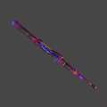 Vibrant Multicolored AK Rifle Featuring Purple Blue Orange Patterned Design