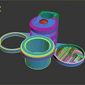 Blue Plastic Multi Compartment Storage Rack With Lid Compact Design For Small Items