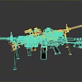 Heavy Duty Military Tactical Machine Gun With Scope And Mounted Stand