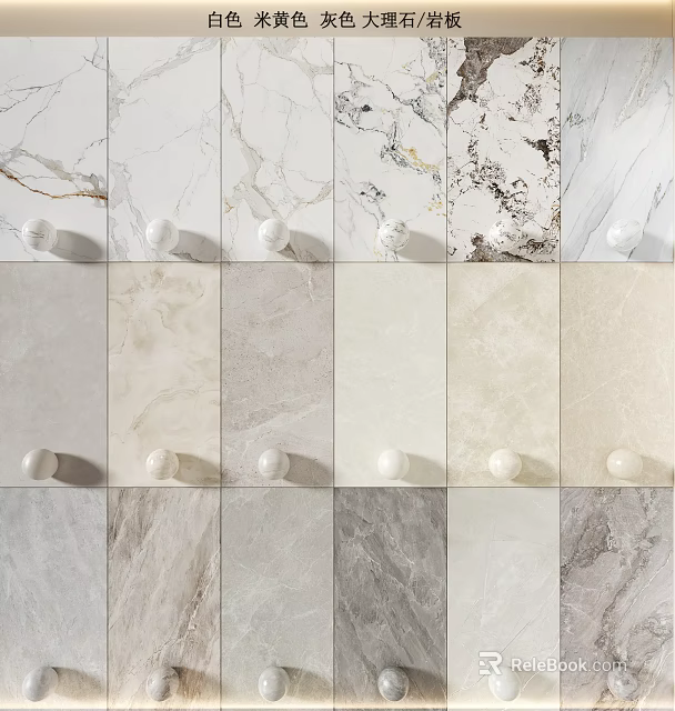 Modern Marble Wall Panels With Various Colors And Textures For Interior Home Decoration 3d model 