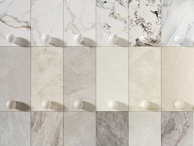 Modern Marble Wall Panels With Various Colors And Textures For Interior Home Decoration 3d model