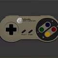 Nintendo Beige Game Controller With Cross Shaped Directional Pad And Colorful Buttons