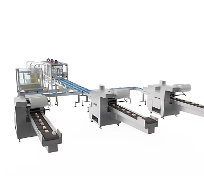 Industrial Equipment Automated Production Line With Conveyor Belts And Processing Machinery 3d model