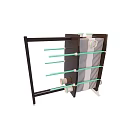 Modern Black Frame Drying Rack With Green Rods And Metal Structure