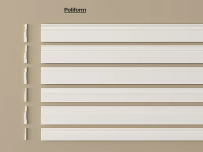 Pollform White Decorative Lines For Interior Design And Architectural Trim 3d model