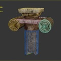 Jane Ou Pillar Stone Pillar Stone Pillar Old Stone Pillar 3d model