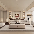 Modern Minimalist New Chinese Living Room 3d model