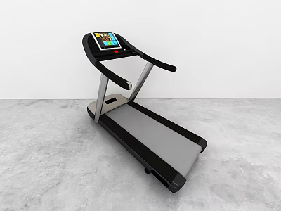 Modern Electric Treadmill With Digital Display Screen For Home Gym Fitness Training 3d model