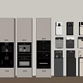 Modern Kitchen Appliances Display With Various Models And Stylish Designs 3d model