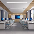Modern Classroom Computer Classroom 3d model