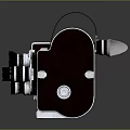 Vintage Dark Red Movie Projector With Metal Lenses And Handle Design