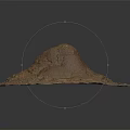 Natural Clay Mound With Rough Textured Surface Isolated On Dark Background 3d model