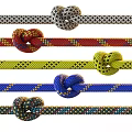Multicolored Knotted Rope Components With Decorative Patterns And Bright Color Hues