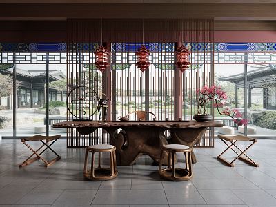 New Chinese Tea Room 3d model