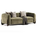Modern Stylish Fabric Double Seater Sofa With Multiple Color Choices And Decorative Throw Pillows
