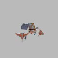 Lego Toy Doll Construction Set with Scattered Bricks Open Box and Partially Built Orange Model