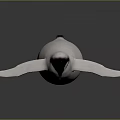 Realistic 3D Penguin Figure With Black Head And White Body Standing On Gray Background