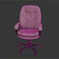 Light Pink Office Chair With Velvet Fabric Armrests And Swivel Base