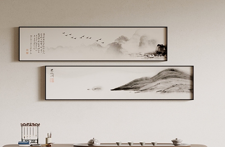 New Chinese Landscape Painting Decorative Painting 3d model