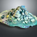 Natural Stone Pile With Lush Green Moss Covered Ground Surface Area