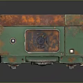 Vintage Green Tape Recorder With Rusted Body And Tape Reels