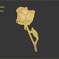 Dried Pink and White Rose in Simple Vase with Wilted Stem on Dark Background