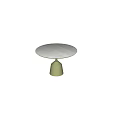 Round Outdoor Table With Light Gray Tabletop And Light Green Conical Base 3d model