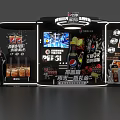 Pepsi Promotional Booth Display With Beer Drinks And Neon Advertising Lights