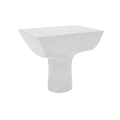 Sleek White Modern Side Table With Square Top And Pedestal Base Design 3d model