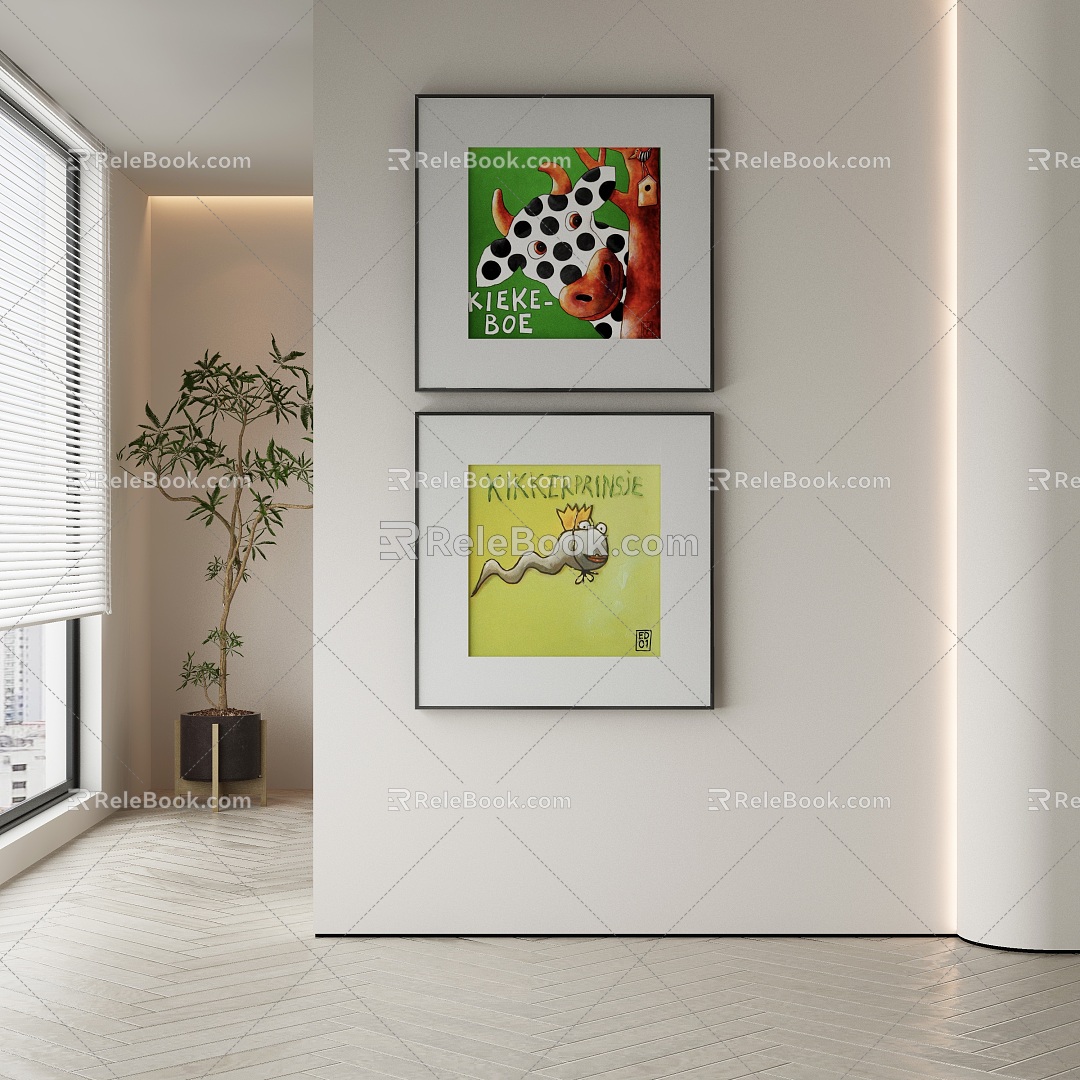 modern decorative painting 3d model