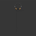 Over Ear Headphones With Gray And Orange Design And Wired Audio Features