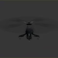 Detailed 3D Model Helicopter With Spinning Rotor Blades On Gray Background