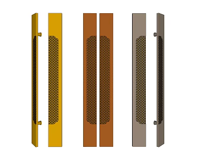 Modern Door Handles With Honeycomb Pattern In Yellow Brown Grey Tones For Home Decor 3d model